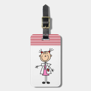Étiquette À Bagage Docteur féminin Stick Figure