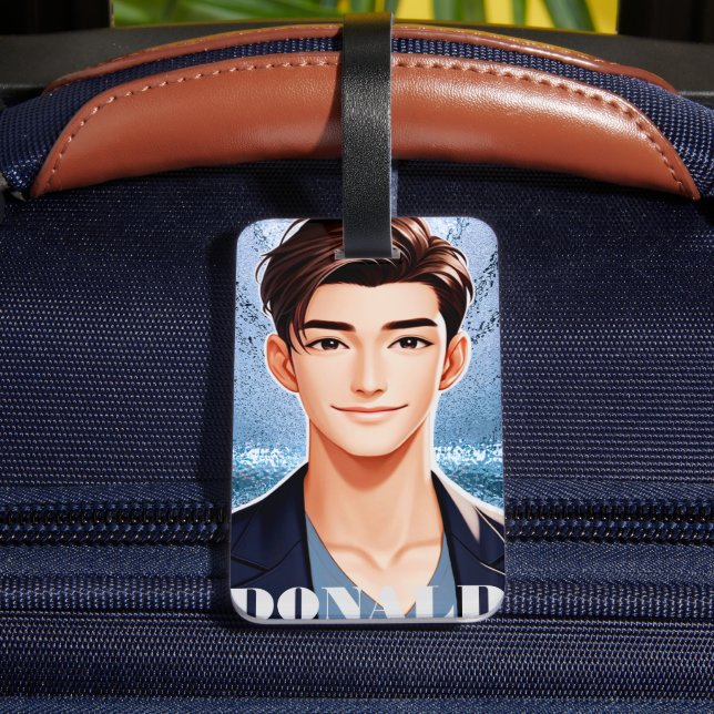 Étiquette À Bagage Donald. Conception de caractères Animée (Verso Insitu 4)