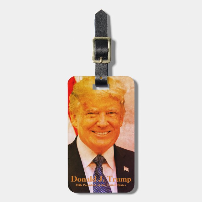 Étiquette À Bagage Donald J. Trump, 45e président de l'Amérique (Devant Vertical)