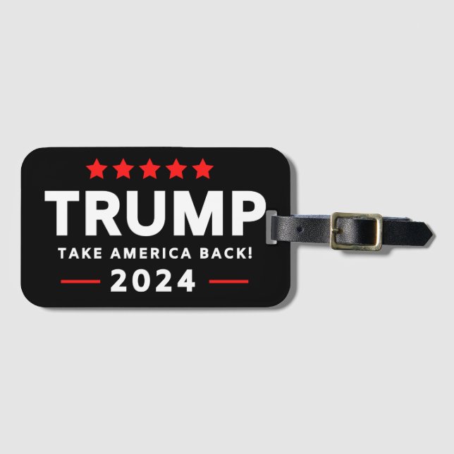 Étiquette À Bagage Donald Trump 2024 et l'Amérique (Devant Horizontal)