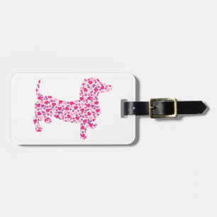 Étiquette À Bagage Doxies du coeur rose