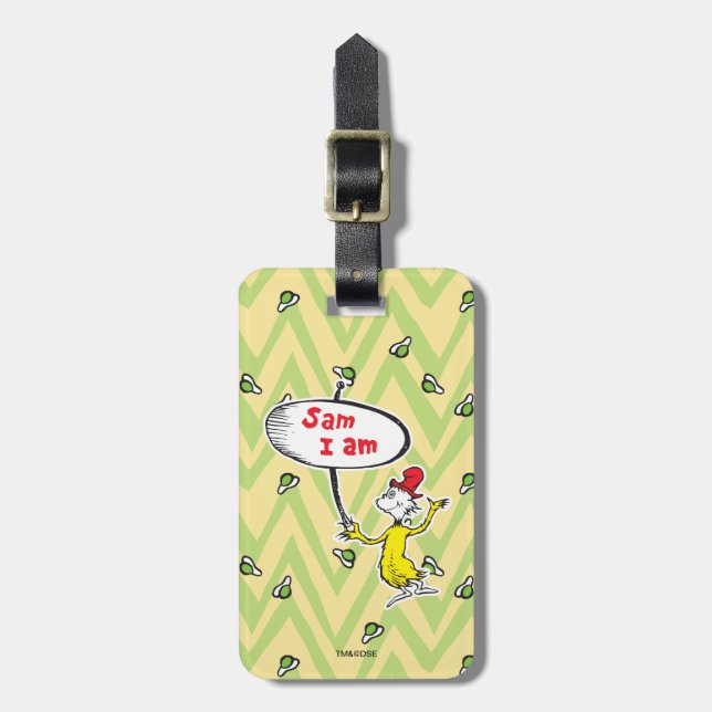 Étiquette À Bagage Dr Seuss| Symbole de retenue Sam-I-Am (Devant Vertical)