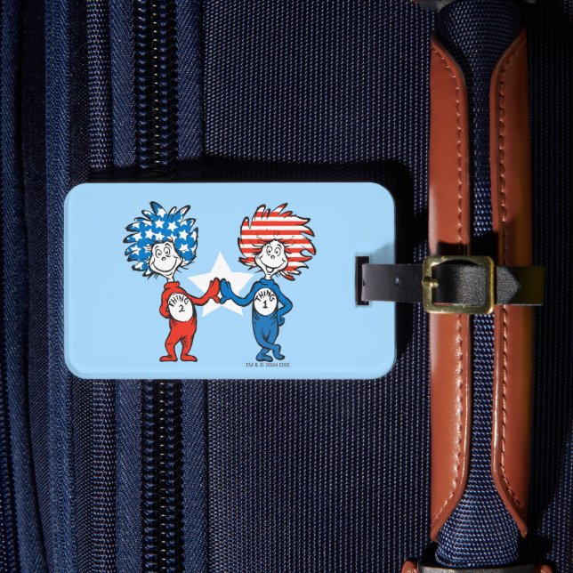 Étiquette À Bagage Dr Seuss | Une chose Deux graphiques patriotiques (Insitu Rectoal 4)