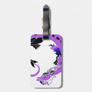 Étiquette À Bagage Dragon enroulé pourpre