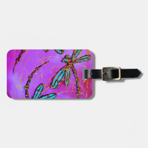 Étiquette À Bagage Dragonfly Flit Electrique rose