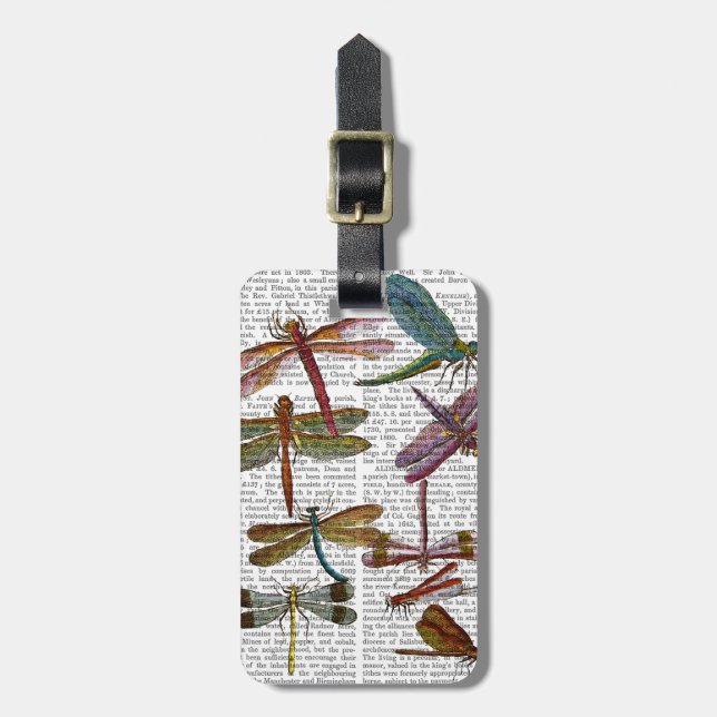 Étiquette À Bagage Dragonfly Print 4 (Devant Vertical)