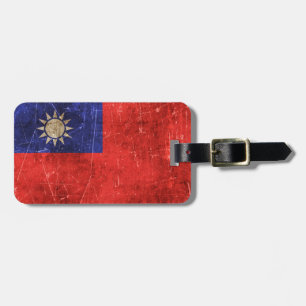Étiquette À Bagage Drapeau âgé et rayé de cru de Taïwan