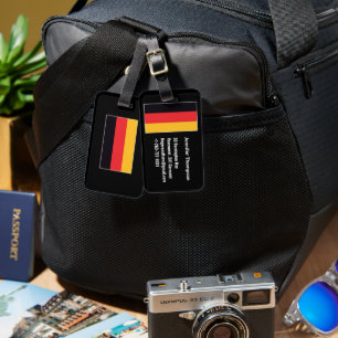 Étiquette À Bagage Drapeau Allemagne Rouge Noir Jaune Personnalisé Al