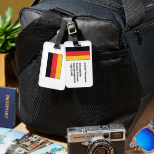 Étiquette À Bagage Drapeau Allemagne Rouge Noir Jaune Personnalisé Al