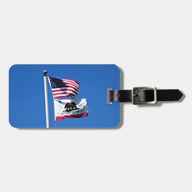 Étiquette À Bagage Drapeau américain de Californie (Devant horizontal)