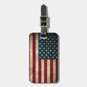 Étiquette À Bagage Drapeau américain des Etats-Unis de grunge