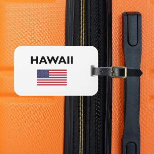 Étiquette À Bagage Drapeau américain Hawaii couleurs claires