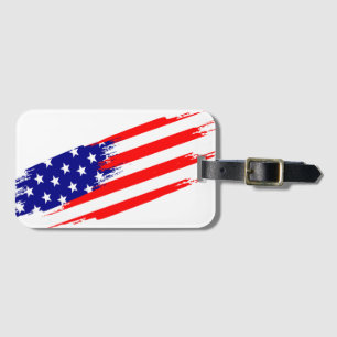 Étiquette À Bagage Drapeau américain personnalisé   Balise de bagage