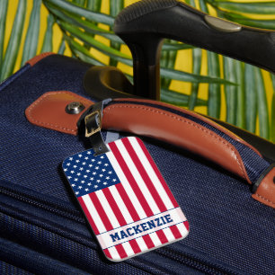 Étiquette À Bagage Drapeau américain personnalisé Stars et bandes