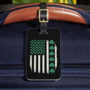 Étiquette À Bagage Drapeau américain Shamrocks St Patricks Day Amériq