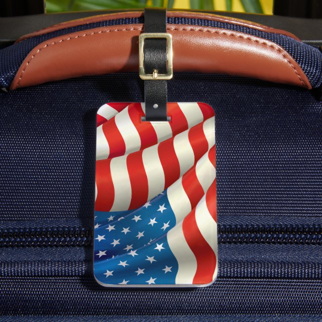 Étiquette À Bagage Drapeau américain Stars and Stripes (Insitu Rectoal 2)