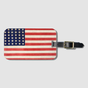 Étiquette À Bagage Drapeau américain vintage 36 Étoiles