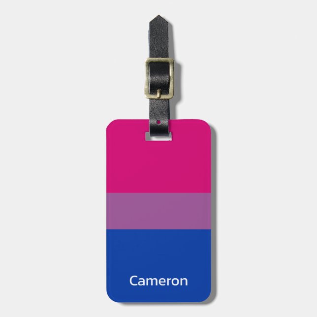 Étiquette À Bagage Drapeau bisexuel personnalisé (Devant Vertical)