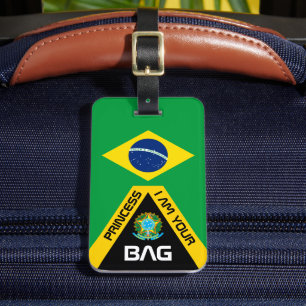 Étiquette À Bagage Drapeau brésilien, étiquettes de sac, Brésil / Per