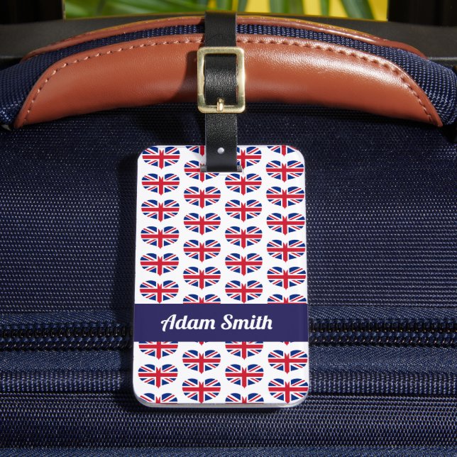 Étiquette À Bagage Drapeau britannique en forme de coeur / Union Jack (Insitu Rectoal 2)