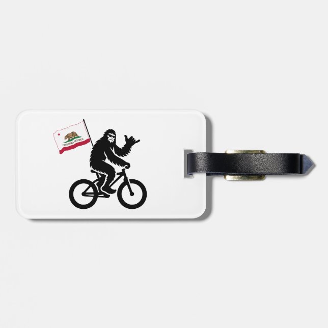 Étiquette À Bagage Drapeau californien de Bigfoot Cycling (Dos horizontal)