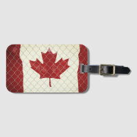 Drapeau canadien. Clôture de lien de chaîne. Rusti