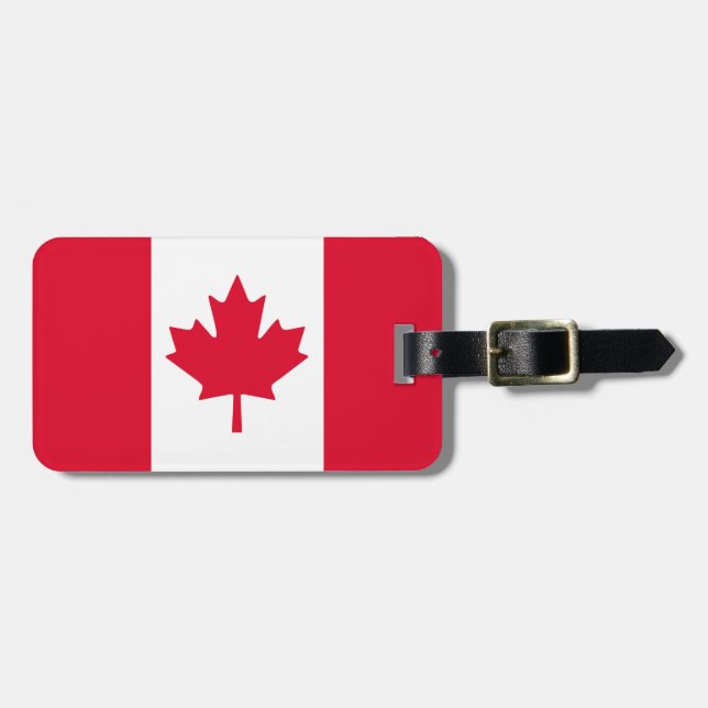 Étiquette À Bagage Drapeau canadien Feuille d'érable Rouge Blanc Cana (Devant horizontal)
