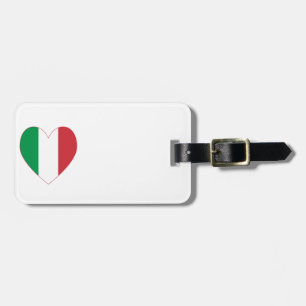 Étiquette À Bagage Drapeau Cœur Italien