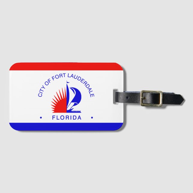 Étiquette À Bagage Drapeau de Fort Lauderdale, Floride (Devant Horizontal)