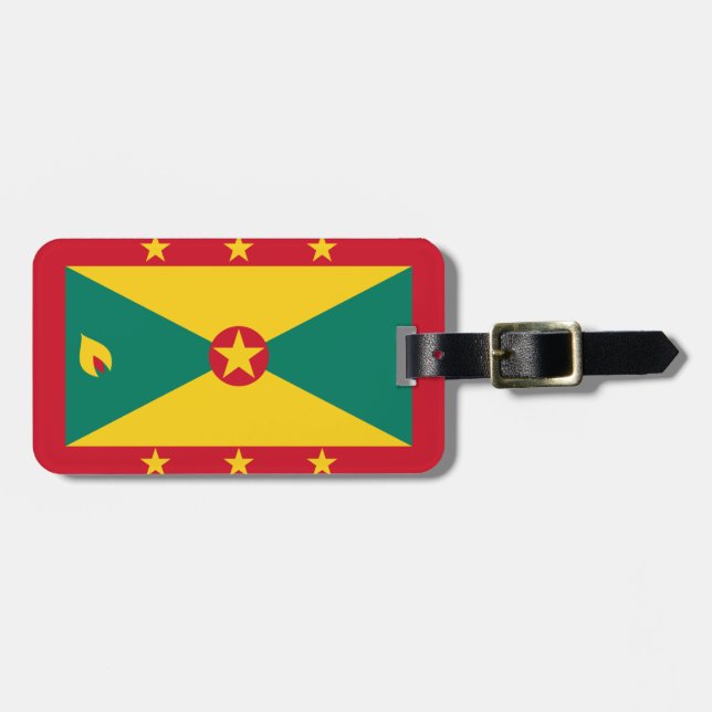 Étiquette À Bagage Drapeau de Grenade Easy ID Personnel (Devant horizontal)