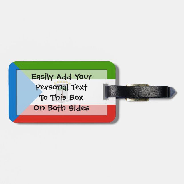 Étiquette À Bagage Drapeau de Guinée équatoriale Easy ID Personal (Dos horizontal)