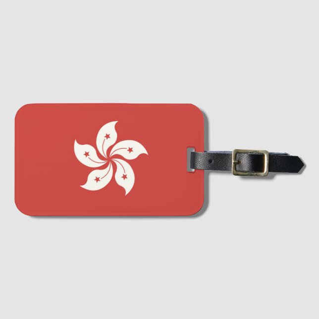 Étiquette À Bagage Drapeau de Hong Kong (Devant Horizontal)
