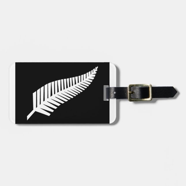 Étiquette À Bagage Drapeau de la Ferne d'argent de Nouvelle-Zélande (Devant horizontal)
