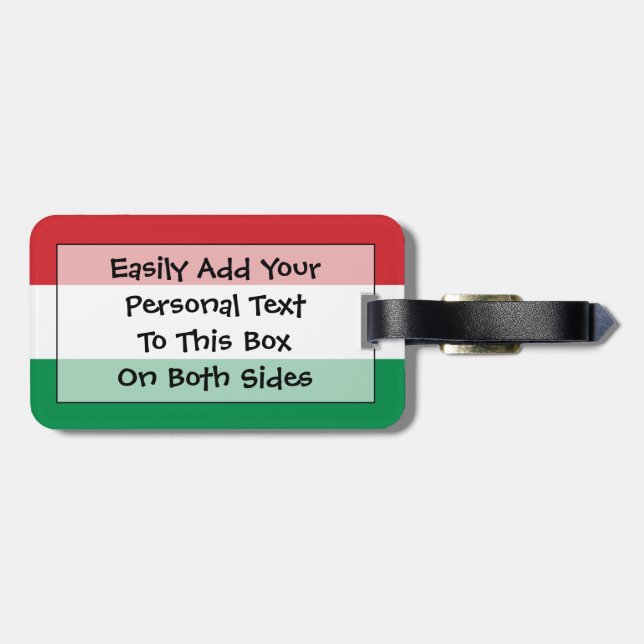 Étiquette À Bagage Drapeau de la Hongrie Easy ID Personal (Dos horizontal)