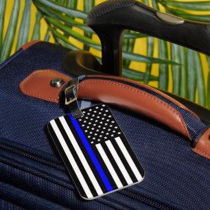 Étiquette À Bagage Drapeau de la ligne bleue mince (États-Unis)