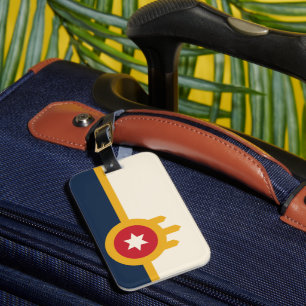 Étiquette À Bagage Drapeau de la ville de Tulsa, État d'Oklahoma