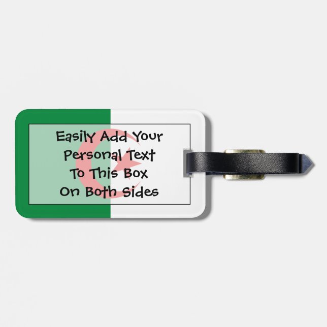 Étiquette À Bagage Drapeau de l'Algérie Easy ID (Dos horizontal)