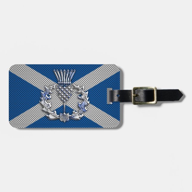 Étiquette À Bagage Drapeau de l'Ecosse d'impression de fibre de (Devant horizontal)