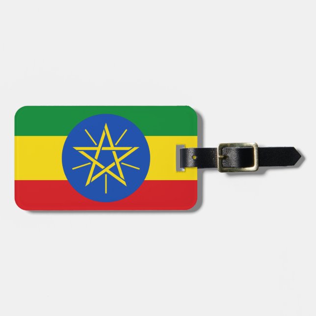 Étiquette À Bagage Drapeau de l'Ethiopie (Devant horizontal)