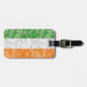 Étiquette À Bagage Drapeau de l'Irlande avec motif shamrock Luggage T