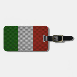 Étiquette À Bagage Drapeau de l'Italie avec l'effet de fibre de