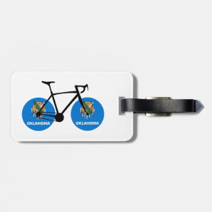 Étiquette À Bagage Drapeau de l'Oklahoma à vélo