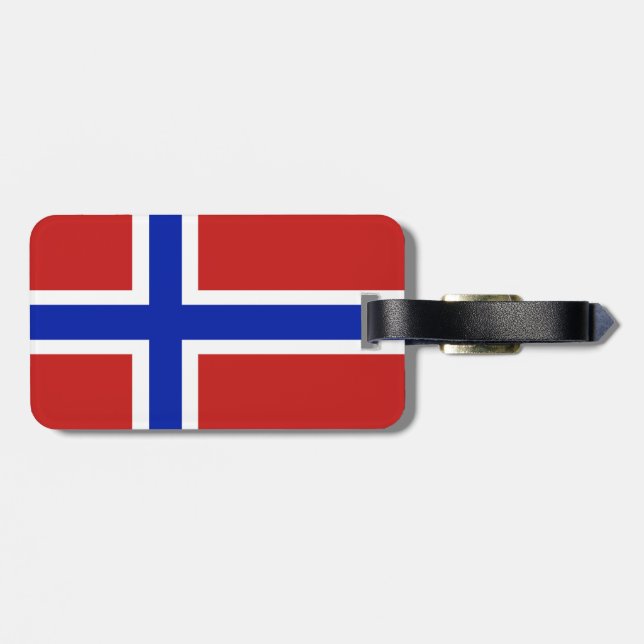 Étiquette À Bagage Drapeau de Norvège Scandinave (Dos horizontal)