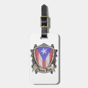 Étiquette À Bagage Drapeau de Porto Rico - crête de bouclier
