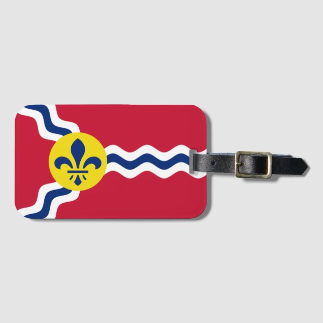 Étiquette À Bagage Drapeau de Saint-Louis, Missouri (Devant Horizontal)