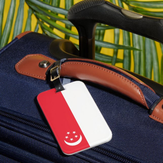 Étiquette À Bagage Drapeau de Singapour (Insitu Rectoal 1)