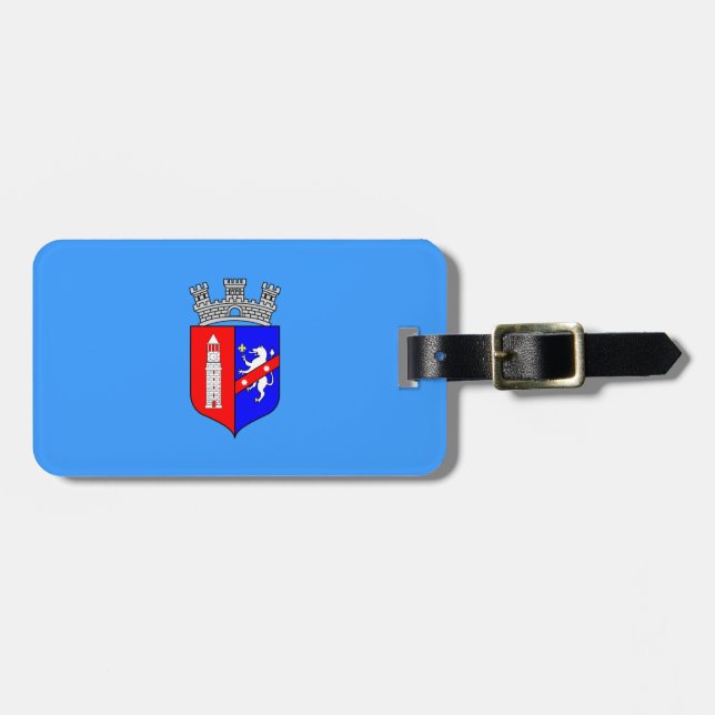 Étiquette À Bagage Drapeau de Tirana, Albanie Balise de bagage (Devant horizontal)