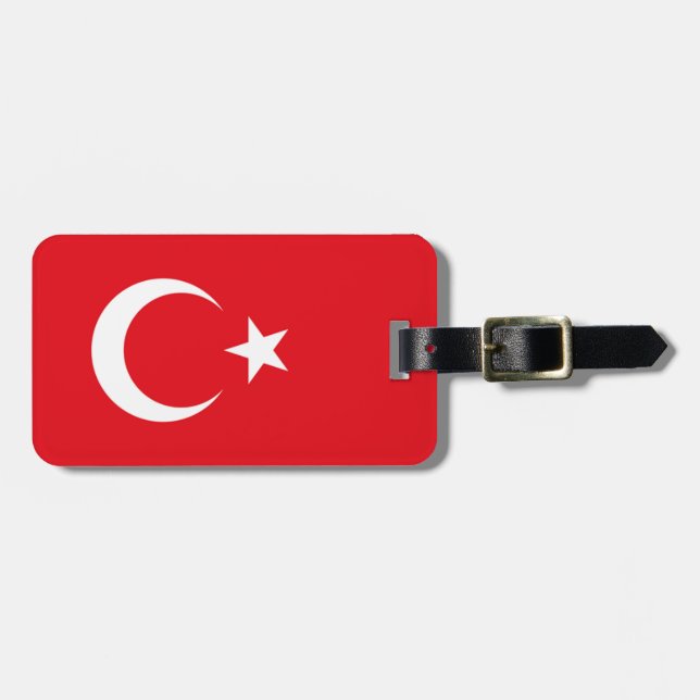 Étiquette À Bagage Drapeau de Turquie Easy ID Personnel (Devant horizontal)