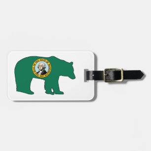 Étiquette À Bagage Drapeau de Washington Ours