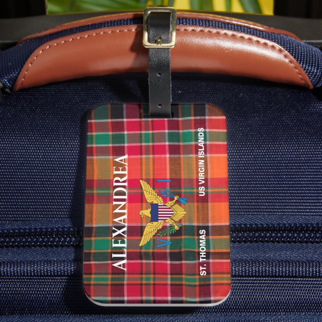 Étiquette À Bagage Drapeau des îles Vierges américaines St Thomas Mad (Insitu Rectoal 2)
